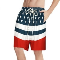 Muška kupaca za plivanje, muškarci četvrti jula Patriot Američka američka zastava Swim trunks Brze suho