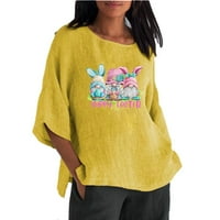 Kakina s ženskim grafičkim tens smiješni Uskršnji tiskani majica s kratkim rukavima Bluza Labavi vrhovi