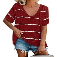 Avamo ženske majice kratkih rukava V izrez Basic Tees Cute Ljetni vrhovi sa džepom Casual Beach Kaftan