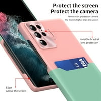 Dteck Case za Samsung Galaxy S ultra, udarni držač kože od kože Slim tvrdi leđa Ugrađena metalna metalna