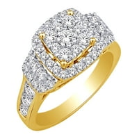 1. CT okrugli bijeli prirodni dijamantski prsten u 14k žutom zlatnom prstenu veličine: 6