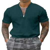 Sanviglor Muškarci Ljetni vrhovi čvrsti boja T majice kratki rukav bluza Labavi fit pulover plaža Basic