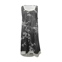 Mini haljine za žene Ljetni čišćenje prodaje Žensko ljeto labavi mot Rezanje ispisa Dress Okrugli vrat