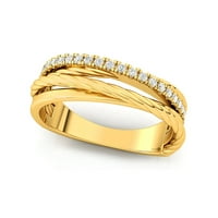 Dijamantni prsten za vjenčanje, 14K Čvrsto žuto zlato, poklon za rođendan, vjenčani nakit, obljetni
