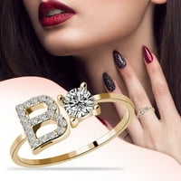 Jiyugala prstenovi za muškarce Modni i otvaranje slova s ​​dijamantskim prstenom dame nakit
