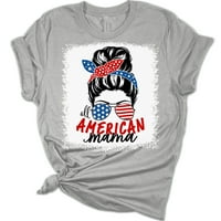 Ženska grafička majica Patriotic All American Mama 4. jula iz izbjeljivačke košulje