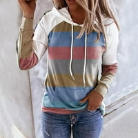 Slaba ušteda Ženska dukserica Žene Turtleneck Stripe Print Casual pulover duksela sa kapuljačom punog