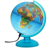 10 Lisabon, plavi osvijetljeni svjetski globus sa dvosmjerne mape, napravljeni u SAD-u