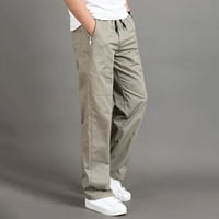 Hwmodou muške teretne hlače pune boje plus veličina sa džepovima čipkasti pamuk proljeće ljetne muške hlače za odjeću za muškarce