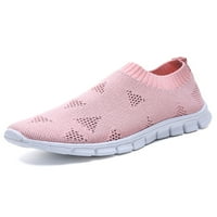 Woobring ženske tenisice pletene gornje stane kliznu na hodanju cipele za prozračnu ležerne obuće sportske čarape ružičaste 8