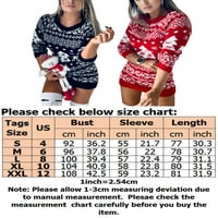 Colisha ženski džemper haljina s dugim rukavima mini haljine Božićni print pulover Jumper casual party
