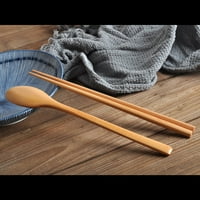Drvene kašike štapići postavljaju korejsku drvnu supu za jelo za miješanje nosača