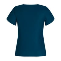 Žene Ljetni modni ispisani obični V izrez Žene kratkih rukava Top bluza Ženski vrhovi, tinejdžeri i bluze, mornarice, m