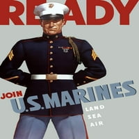 Digitalno obnovljen plakat ratnog propagande. Ovaj morski korpus regrutovanje plakata iz Drugog svjetskog