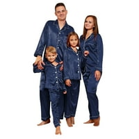 Riforla muškarci satenski pajamas pj's Solid porodica podudaranje za spavanje noćne odjeće hlače set