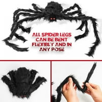 Bullpiano Halloween Spider, divovski paukov ukrasi lažni pauk, ogromni paukovski web za unutarnju vanjsku