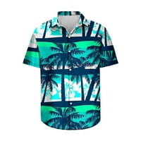 Clearance ispod $ Odjeća, Poropl Summer Hawaiian Beach Print Thown Windout Cijena za muškarce Green