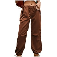 Azrian Womens Jed modne hlače, modne žene plus veličine crtež casual čvrsti elastični struk džep labave