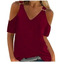 Ženske košulje Ženske ljetne čvrste boje bez rukava s rukavima V-izrez Top džepovi Majica Vino s
