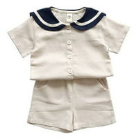 Luxsea Toddler Baby Boys Girls Mornar stil odjeće Set Summer Casual Majica s kratkim rukavima + Shorts