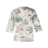Caveitl modni vrhovi za žene, ženska moda V-izrez tri četvrtine 3 4Sleeve majica jesenblouse vrhovi