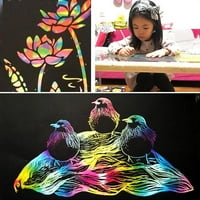 Art Rainbow Scratch Paper Bambus Stylus Set Scrat Off Off Art Craft Dobavljač Kompleti za djecu za zabavu Diy igračka Party Favors Game