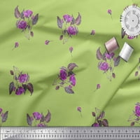 Soimoi Zeleni pamučni drebovi tkanine i alba Rose cvjetni dekor tkaninski tiskovski dvorište širom