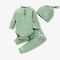 Patpat novorođenčad beba pidžamas Dječak Djevojka odjeća pamučna rebrasta setovi za dugi rukav i hlače,