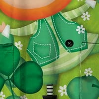 Lovskoo Ljetni vrhovi za žene Trendy Bluzes Cvjetni tiskani sv. Patrickov dan kratkih rukava s kratkim