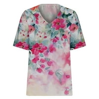Cvjetne majice za ženske prodajne klike, dame bluze i majice kratki rukav v grafička bluza Elegantne