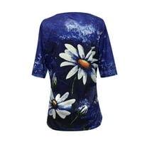 SunhillsGrace majice za žene s pola rukava cvjetni tisak cvjetni otisci prsluk labav ležerna majica
