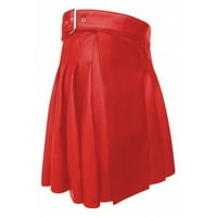 Ženska haljina za čišćenje muške škotske suknje za odmor muške pankerske kožne suknje crvene m