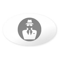 Cafepress - Bijela hat haker grafika - naljepnica