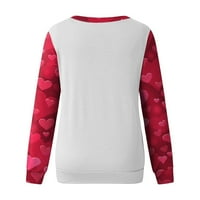 Žene prevelike majice Valentines Lagana posada izrez dugih rukava pulover džemperi za žene