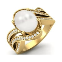 10x ovalni oblik biserni sterling srebrni zlatni Vermeil Platinum pozlaćeni pasijans ženski vjenčani prsten