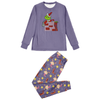 Podudaranje obiteljske božićne pidžame set Božić Grinch tiskane veličine za djecu za kućne ljubimce