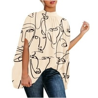 Fnochy ženski vrhovi ljetni lutka rukav čvrsta boja Turtleneck moda udobna okrugla vrata labave košulje