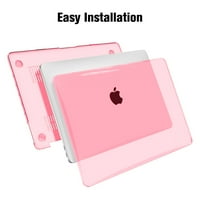 FINTIE CASE BUNDLE za - MacBook Pro sa M čipom - Snap na poklopcu tvrdog školjka sa zaštitnikom na tastaturi i zaštitniku zaslona, ​​kristalno ružičastom