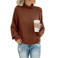 Žena Labavi pleteni džemper veličine za odabir s m l xl 2xl 3xl za žene dnevno vino crveno 2xl