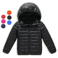 GyritedReam 7-16Y Big Child Solid Boja lagana puffer jakna Dječak Zimski kaput sa kapuljačom
