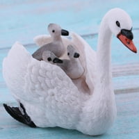 Bijeli labud sa bebama figurine realistične životinjske figure