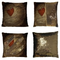 Valentinovo ljubavni tekst Reverzibilni sirena Custun Cover Cover Home Decor Sequin Jastuk Veličina kućišta