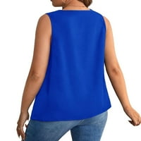 Ženski plus povremeni čvrsti V izrez Top Beale Bealess Blue Blue Plus Bluze