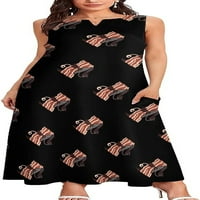 Cool Bacon ženske duge haljine bez rukava maxi haljine sa džepovima