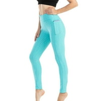 Eguiwyn elastični i vitki ženski džepni znoj hlače visoke joge dizanje hlača modne hlače plus veličine