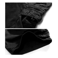 Muški ljetni povremeni na otvorenom casual patchwork džepovi kombinezoni Sportske alatne hlače crna