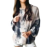 Ženska modna kapuljača za ispis za bluzu od pamučnog dugih rukava plus veličine Duks udobnost u boji Trendi ugodni plus pulover Dukseri