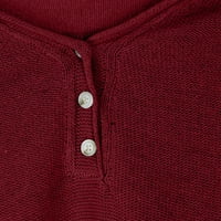 Vrijeme i Tru jesen, Zimski kardigan džemperi za žene, plus, predimenzionirani, topli, crveni, ženski ležerni gumb dugih rukava u pletivu pulover V-izrez