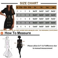 Ženske haljine Clearence Solid Deep V-izrez A-line Midi haljina, modna ljetna haljina kratkih rukava Crna XL