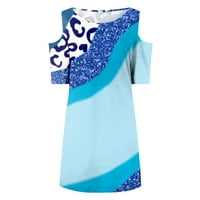 ManXivoo haljina za plažu Ženska ljetna haljina kratki rukav haljina okrugla vrata na plaži Ležerne